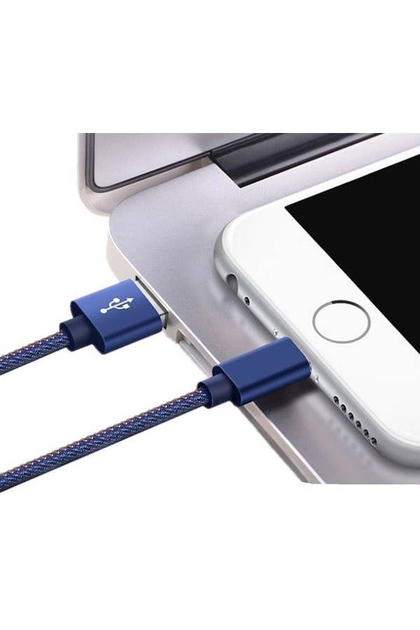 Generic - Cowboy Cable Apple USB Lightning Cable 1M Data Sync Charger For Iphone/Ipod/Ipad Blue - Image 1