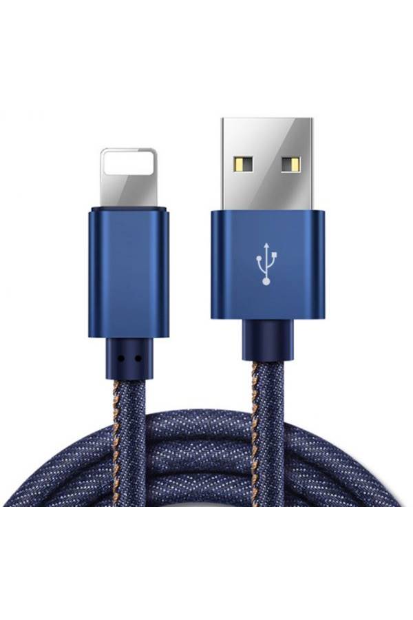 Generic - Cowboy Cable Apple USB Lightning Cable 1M Data Sync Charger For Iphone/Ipod/Ipad Blue - Image 1