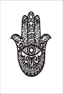 Glitched Hand Of Hamsa Wall Mural / Wall Sticker Vinyl Spiritual Home Decor Trippy