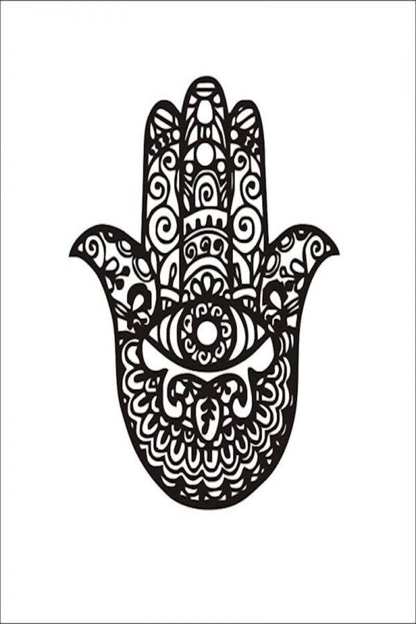 Generic - Glitched Hand Of Hamsa Wall Mural / Wall Sticker Vinyl Spiritual Home Decor Trippy - Image 1