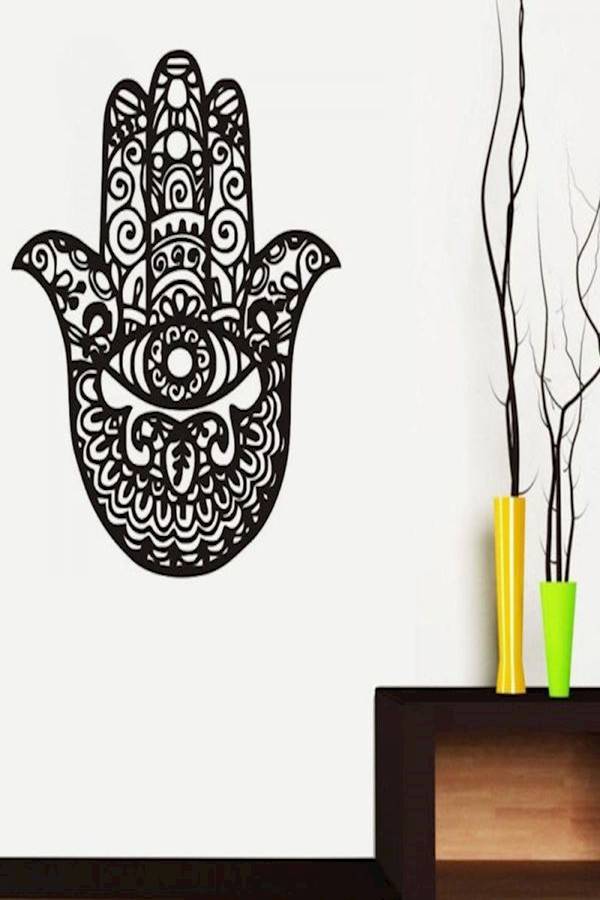Generic - Glitched Hand Of Hamsa Wall Mural / Wall Sticker Vinyl Spiritual Home Decor Trippy - Image 1