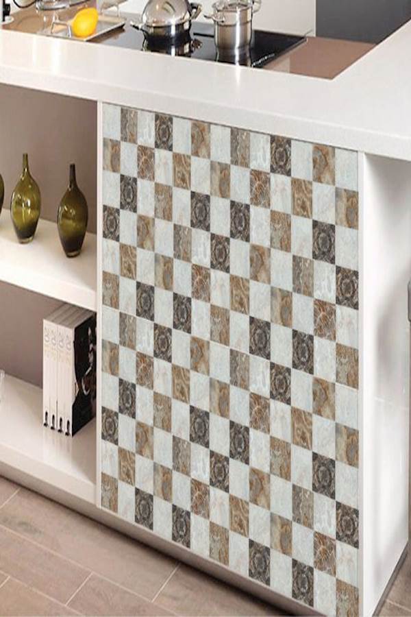 Generic - 6Pcs/Set European Style Waterproof Tiles Stickers Kitchen Bathroom DIY Wall Stickers Creative Home Decor mm - Image 1