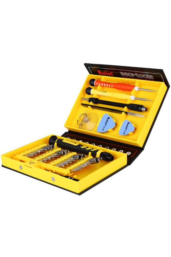Kaisi 38 in 1 Mobile Repair Screwdriver Set Black/Yellow - Image 1