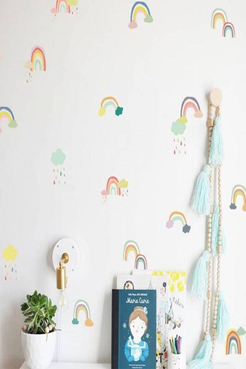 24-Piece DIY Rainbow Wall Sticker Multicolour