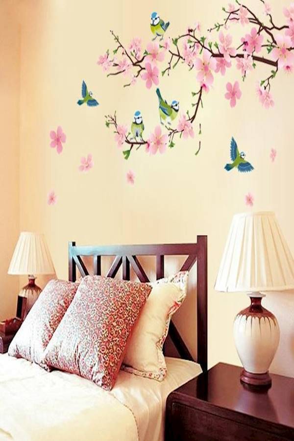 DIY Removable Wall Stickers For Living Room Home Decor - Peach Blossom - Image 2