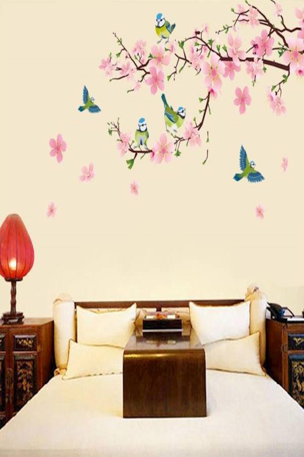 DIY Removable Wall Stickers For Living Room Home Decor - Peach Blossom - Image 3