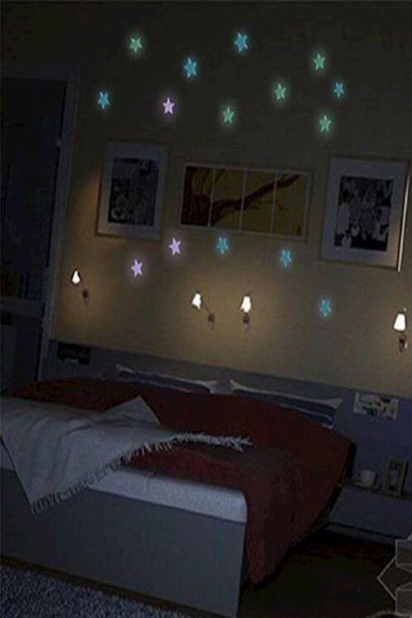100 Piece 3D Stars Glow In The Dark Wall Stickers - Image 4