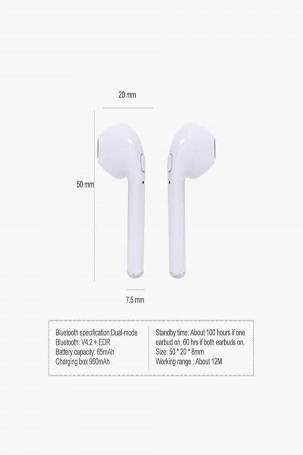Bluetooth In-Ear Earbuds With Charging Box White