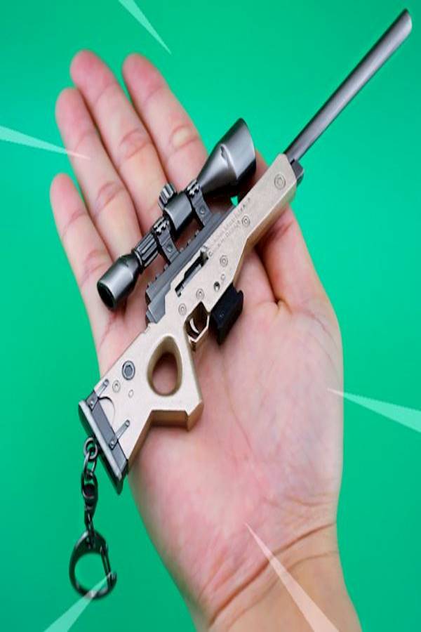 سلسلة مفاتيح مصنوعة من خليط معدني على شكل بندقية قناصة من لعبة "Fortnite" - Image 4