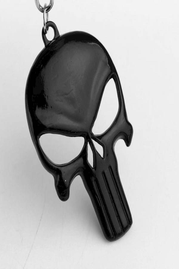 سلسلة مفاتيح بتصميم جمجمة شريرة أسود/فضي  - Image 4