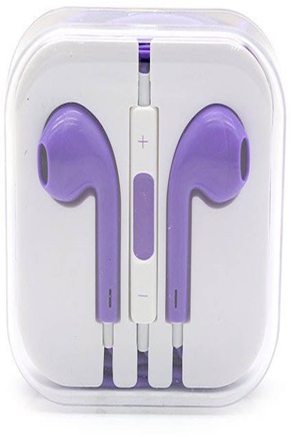 Generic - In Ear Headphones With Mic For Apple iPhone Purple - Image 1