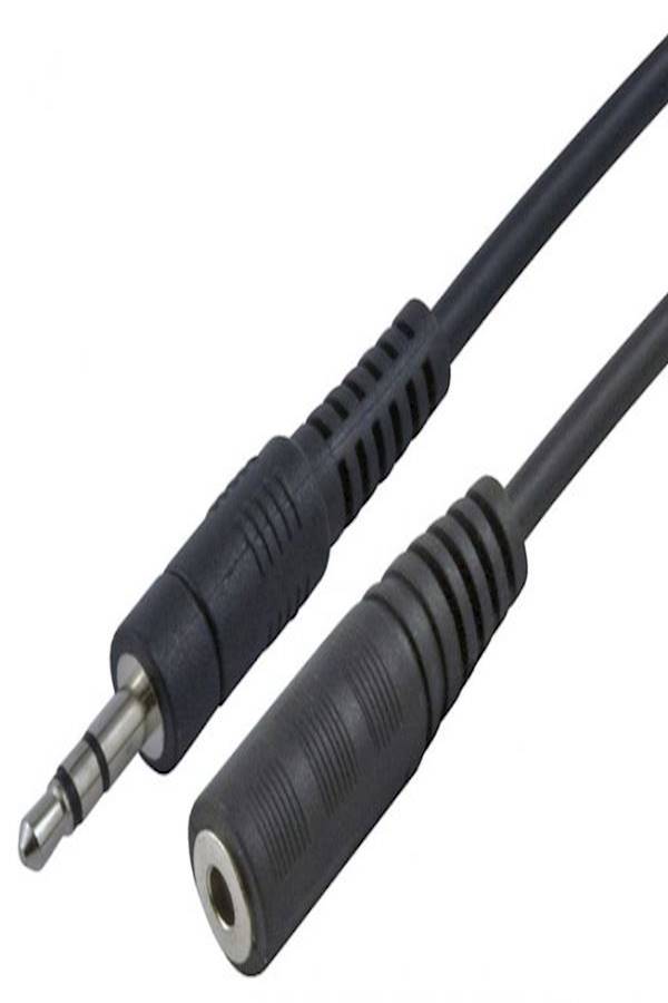 كابل توصيل صوتي ستيريو بطول 1 متر بتحويلة لمنفذ مقاس 3.5 مم ذكر إلى منفذ مقاس 3.5 مم أنثى