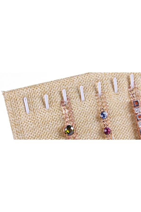 Jewelry Frame Velvet Earrings Holder Earring Display Stand Display Shelf Show Case Organizer Tray (Linen)  - Image 2