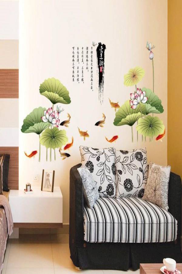 DIY Removable Wall Stickers For Living Room Home Decor -Wash Lotus  - Image 3