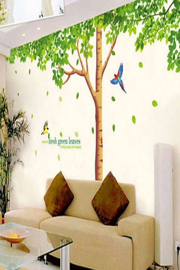 ملصق جداري بتصميم أوراق خضراء - Image 1