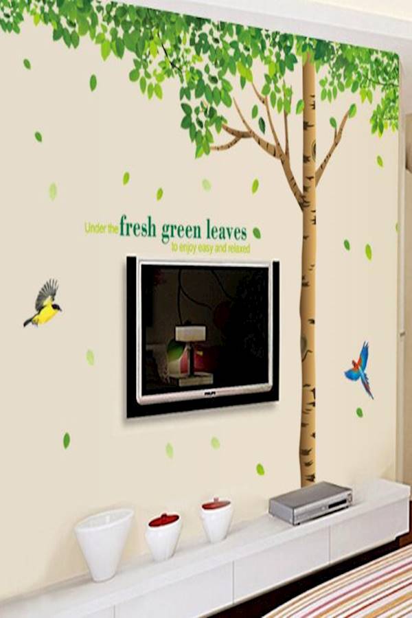 ملصق جداري بتصميم أوراق خضراء - Image 3