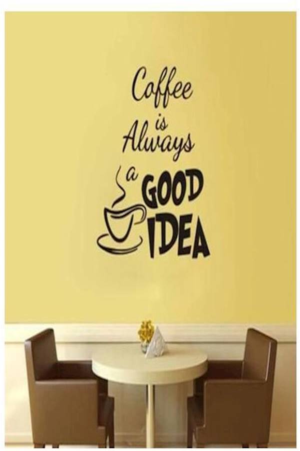 35X40cm Coffee Is Always A Good Idea Removable Pvc Wall Decals Vinyl Stickers Home Decoration DIY Pvc Wall Art Living Room Kitchen Wall Sticker 35X40 - Image 2