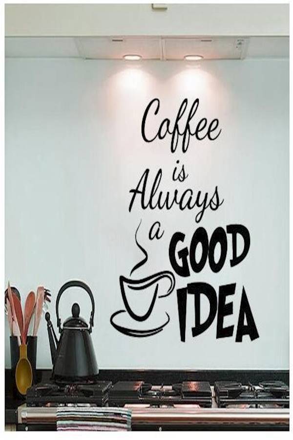 35X40cm Coffee Is Always A Good Idea Removable Pvc Wall Decals Vinyl Stickers Home Decoration DIY Pvc Wall Art Living Room Kitchen Wall Sticker 35X40 - Image 1