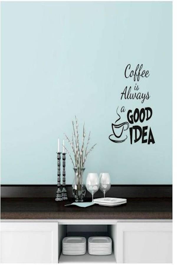 35X40cm Coffee Is Always A Good Idea Removable Pvc Wall Decals Vinyl Stickers Home Decoration DIY Pvc Wall Art Living Room Kitchen Wall Sticker 35X40 - Image 3