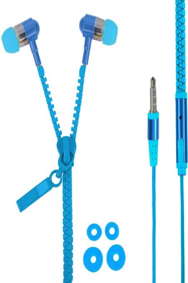 Generic Blue 3.5Mm Metal Bass Zipper Sports Headset With Microphone For Samsung S4 S5 S6 [Eth-X2]  - Image 3
