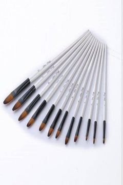 12Piece Nylon Hair Wooden Handle Watercolour Paint Brush Pen Set - v1555614843/N24135420A_1