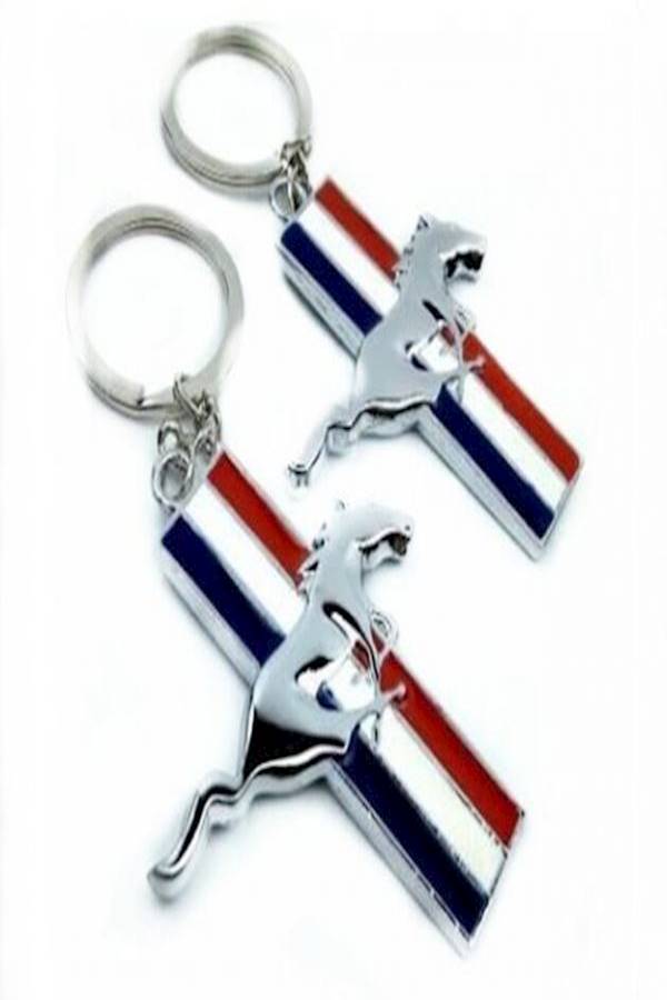 Ford Mustang Key Chain Silver/Red/White - Image 3
