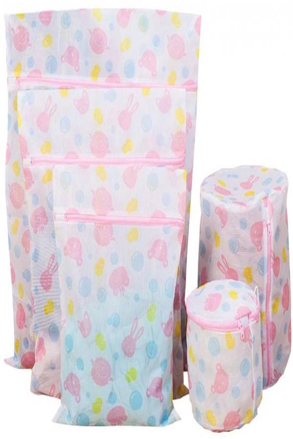 5-Piece Printed Thickened Clothes-Washing Bag Multi Color - Image 1