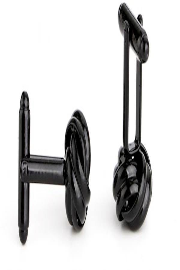 Generic - Alloy Black Twist Hollow Shaped Cufflinks - Image 1