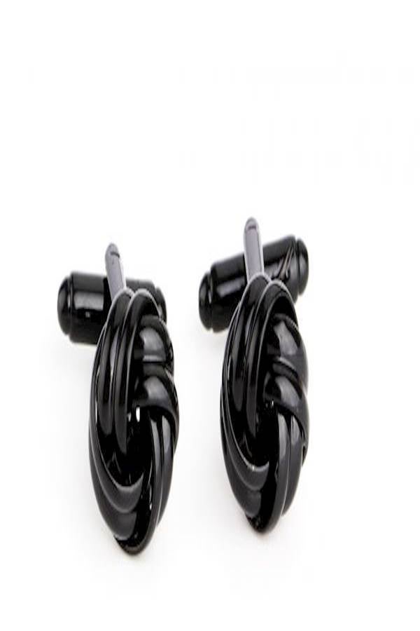 Generic - Alloy Black Twist Hollow Shaped Cufflinks - Image 1