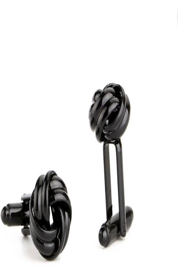 Generic - Alloy Black Twist Hollow Shaped Cufflinks - Image 1