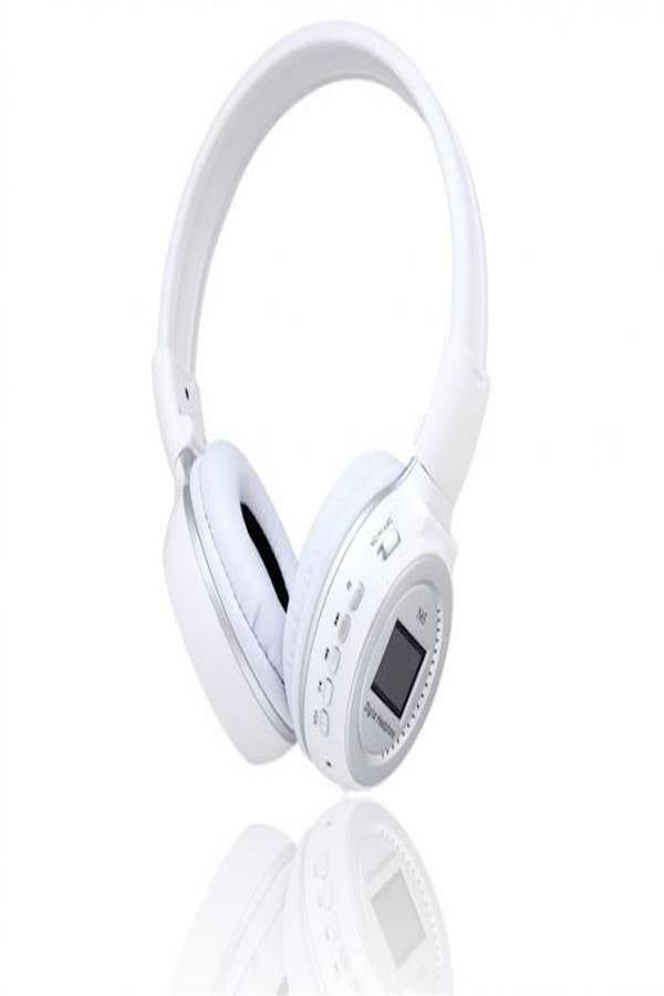 Generic - Wireless Bluetooth Stereo Headset Headphone Mp3 Player Lcd Display Apple Iphone Ipad Smartphone White - Image 1