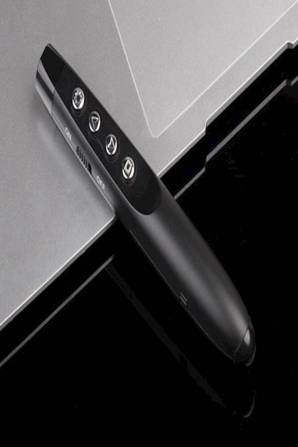 Generic - 2.4GHz Laser Wireless USB PowerPoint Presentation Remote Control Pointer with Bag - Black Black/Silver - Image 1