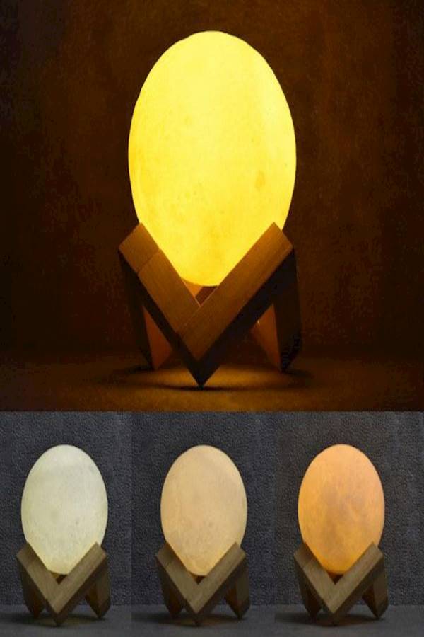 3D LED Moon Night Lamp Moonlight Base Table Desk Light Magical Gift Touch Sensor - Image 5