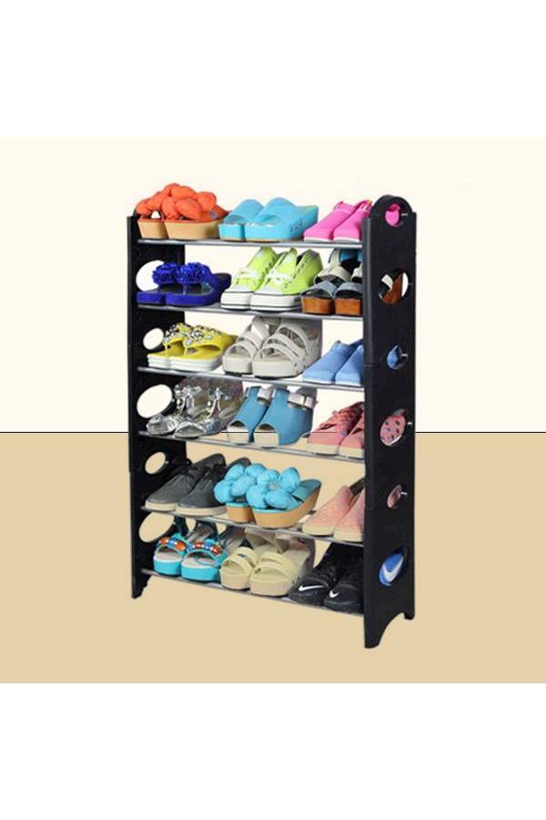 Creative Home Shoe Organizer Rack - Six Layers Black 160 * 60 * 30cm - v1555615833/N24142720A_1