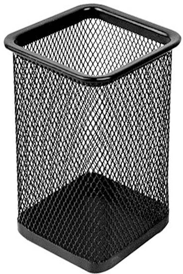 ديلي حامل أقلام معدني بتصميم شبكي مربع الشكل، لون أسود