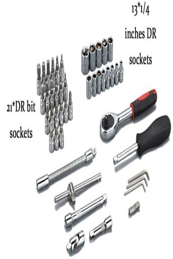 46-Piece Wrench Combination Tools Kit For Auto Repairing Silver 1/4inch - v1555615874/N24136666A_3