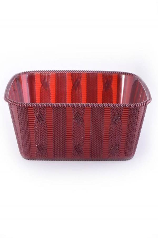 small Laced Basket Rectangular Brown 