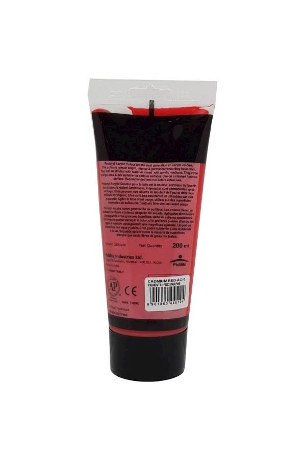 Pidilite Fevicryl Acrylic Colour Cadmium Red Ac10 200ml  - Image 2