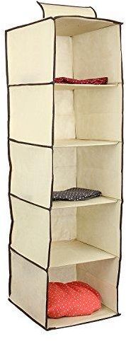 Closet Hanging Organizer 6 Compartments Brown 