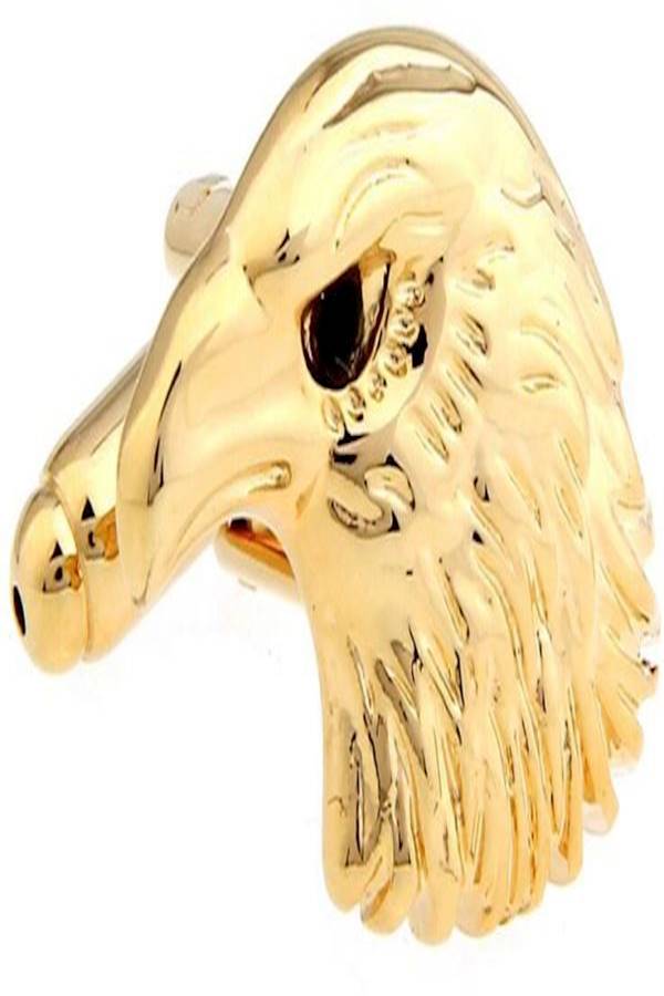 فورفينو أزرار أكمام قميص رجالي بتصميم على شكل رأس نسر أصلع فخمة باللون الذهبي - Image 2