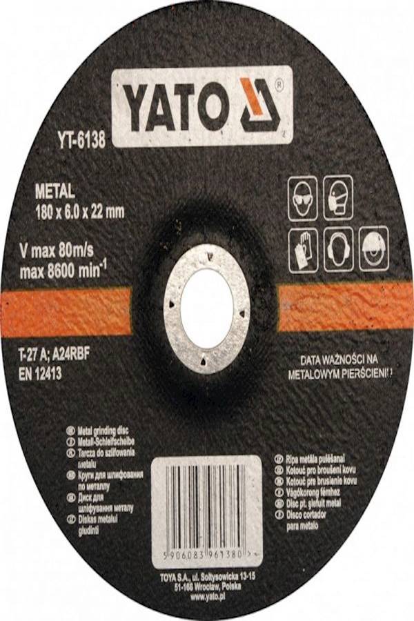 Yato Metal Grinding Disc Brand Black