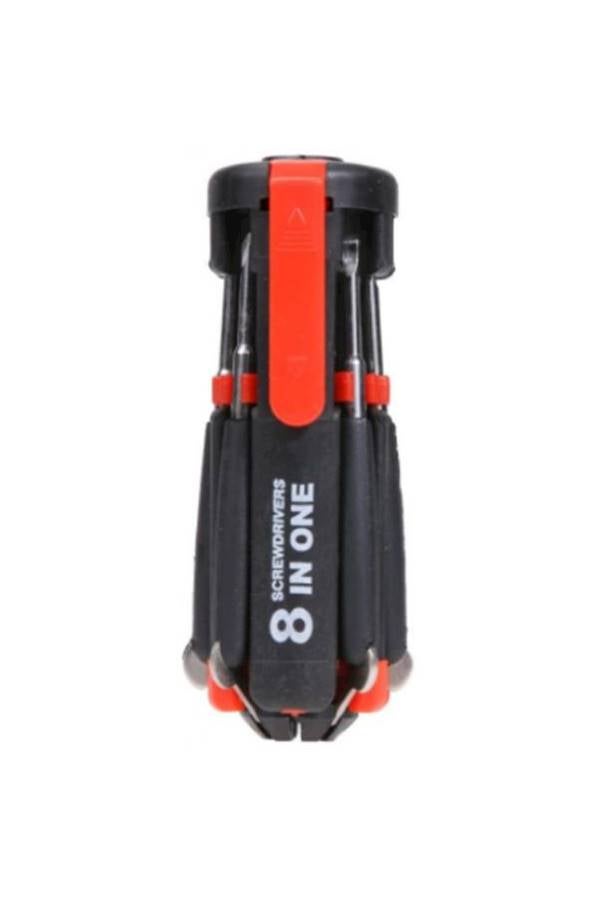 Screwdriver 8-In-1 Multi With 6 Led Torch Black/Red 1.8 x 1.4 x 0.6centimeter - Image 1