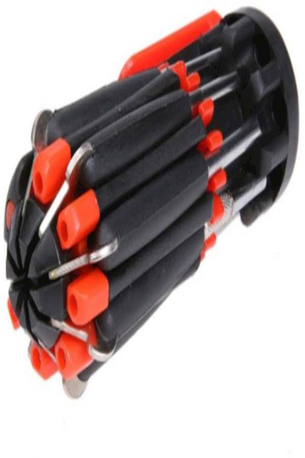 Screwdriver 8-In-1 Multi With 6 Led Torch Black/Red 1.8 x 1.4 x 0.6centimeter - Image 2