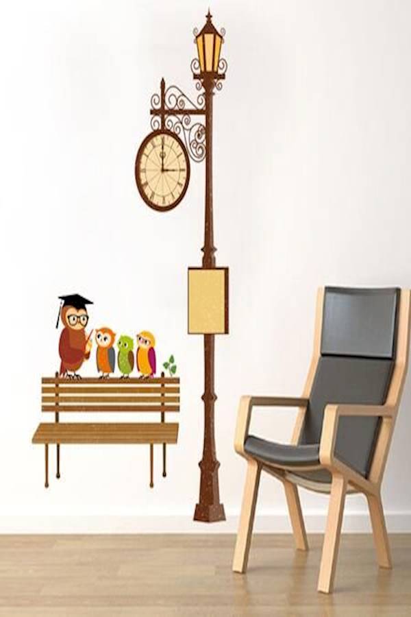 Family Wall Decals Rattan Street Lights Pvc Watch Clock Wall Stickers Home Decor Mural Decals Stickers - Image 1