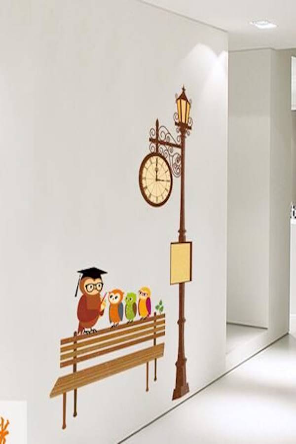 Family Wall Decals Rattan Street Lights Pvc Watch Clock Wall Stickers Home Decor Mural Decals Stickers - Image 3