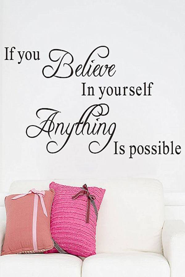 Washable Bedroom Decoration Wall Stickers White/Black - Image 2