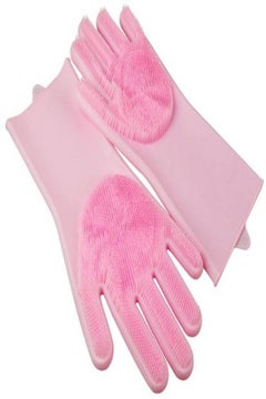Generic Waterproof Silicone Gloves Pink  - Image 1