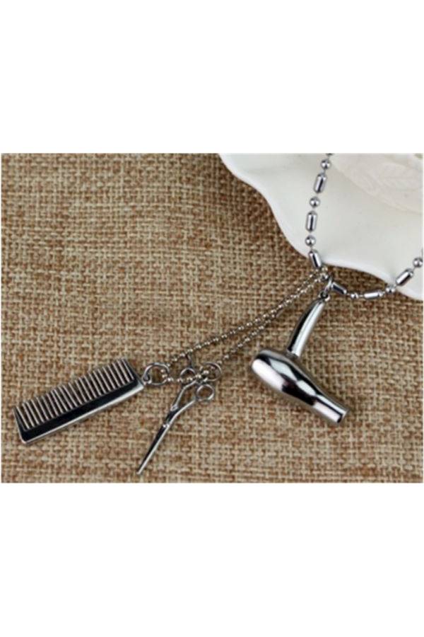 Generic Fashion Hairdresser Hair Dryer, Scissor, Comb Charm Pendant Key Chain  - Image 4