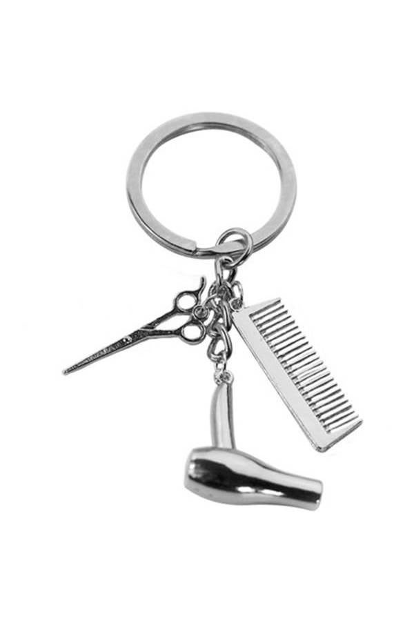 Generic Fashion Hairdresser Hair Dryer, Scissor, Comb Charm Pendant Key Chain  - Image 2
