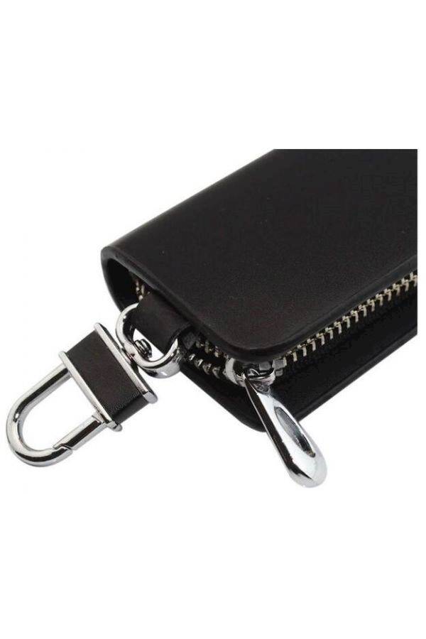 Leather Car Key Wallet Zipper Case Key Chain - Image 2